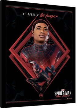 Oprawiony plakat Spider-Man Miles Morales - Be Greater