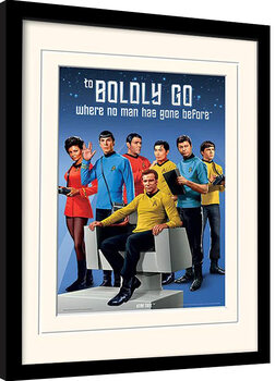 Oprawiony plakat Star Trek - Boldly Go