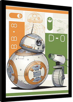 Oprawiony plakat Star Wars: Skywalker - odrodzenie - BB8 And D-O