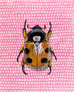 Sticker On pink squares, c.2024