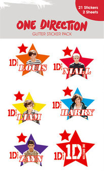 Αυτοκόλλητο βινυλίου  ONE DIRECTION - stars with glitter