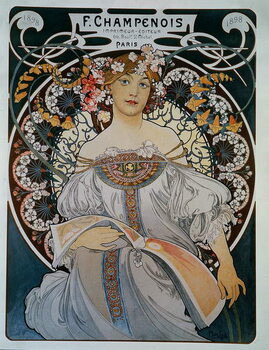 Cuadros en Lienzo Advertising for the printer-publisher F. Champenois - by Mucha, 1898.