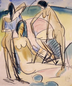 Cuadros en Lienzo Bathers on the Shore, Fehmarn,