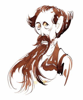 Cuadros en Lienzo Charles Dickens - caricature