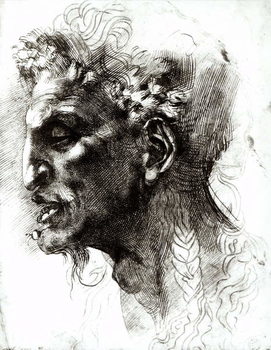 Cuadros en Lienzo Head of a Satyr (pen & ink on paper)