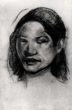Cuadros en Lienzo Head of a Tahitian (charcoal on paper)