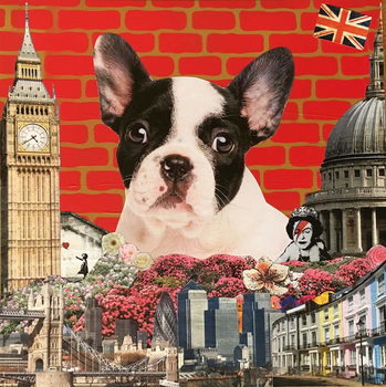 Cuadros en Lienzo Hug my frenchie; 2015, Mixed media