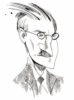 Cuadros en Lienzo James Joyce - caricature of Irish writer