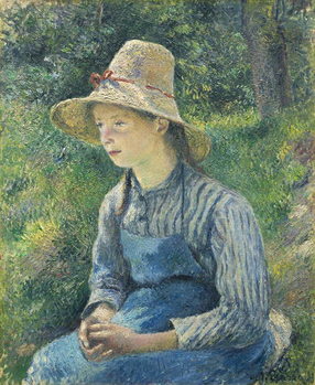 Cuadros en Lienzo Peasant Girl with a Straw Hat, 1881
