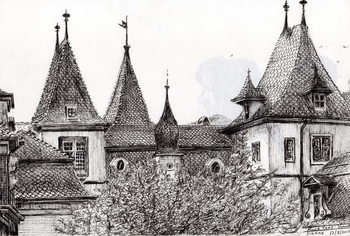 Cuadros en Lienzo Sierre Rooftops Switzerland, 2012,