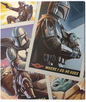 Cuadro en lienzo Star Wars: The Mandalorian - Cards