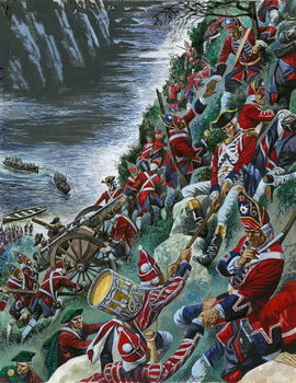 Cuadros en Lienzo The British soldiers make the arduous ascent of the Heights of Abraham to take Quebec