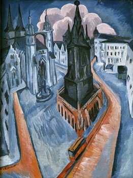 Cuadros en Lienzo The Red Tower in Halle, 1915