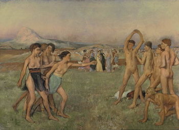 Cuadros en Lienzo Young Spartans Exercising, c.1860