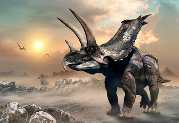 Cuadro en lienzo Agujaceratops scene 3D illustration