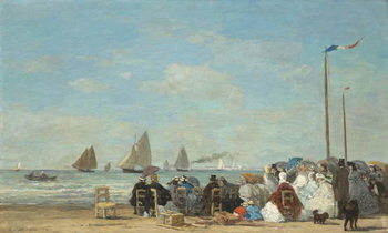 Cuadro en lienzo Beach Scene at Trouville, 1863