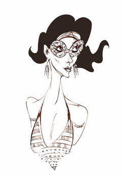 Cuadro en lienzo Model in a mask