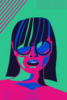 Cuadro en lienzo Modern Art Woman in Sunglasses Portrait