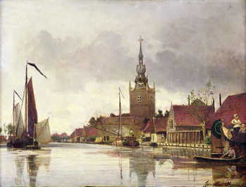 Cuadros en Lienzo View of Overschie near Rotterdam, 1856