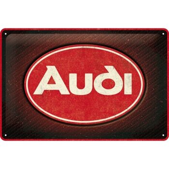 Placă metalică Audi - Red Logo