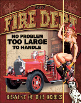 Placă metalică FIRE DEPT - no problem