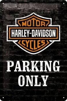 Placă metalică Harley-Davidson - Parking Only