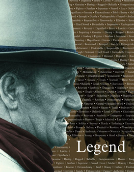 Placă metalică JOHN WAYNE LEGEND