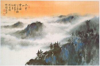 Plagát Chinese Mountain Scene - Hseuh Ching Mao