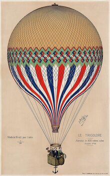Plagát E. Hamelin - Heißluftballon Le Tricolore