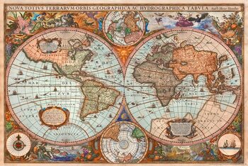 Plagát Historical Antique World Map