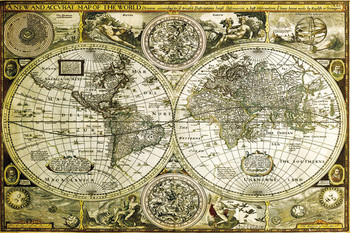 Plagát  Historická mapa sveta