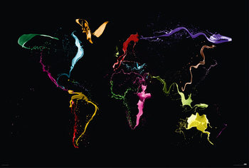 Plagát Michael Tompsett - World map