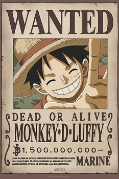 Plagát One Piece - Wanted Luffy