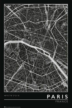 Plagát Paris - City Map