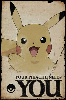 Plagát  Pokemon - Pikachu Needs You
