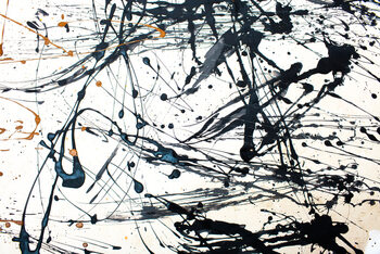 Plagát Pollock Inspired Grey Splash