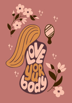 Plagát Self-love vintage typographic composition