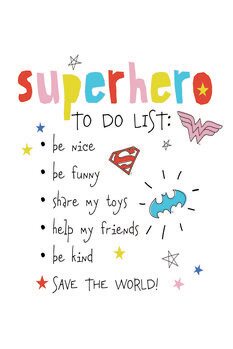 Plagát Superhero - to do list
