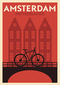 Plagát Typographic Amsterdam City Poster Design