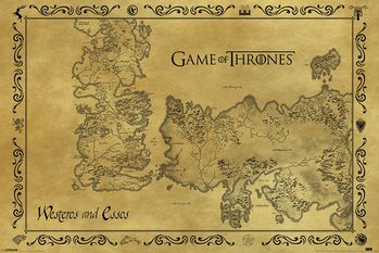 Plakat Antieke Wandkaart van Game of Thrones