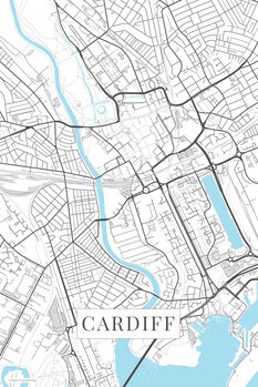 Plakat Cardiff white
