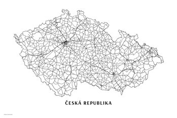 Plakat Česká republika black & white