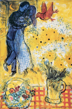 Plakat Chagall - Lovers & Flowers