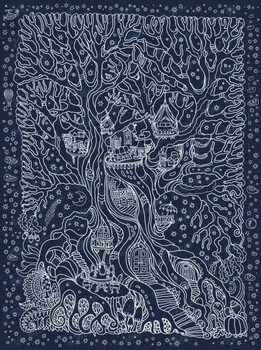 Plakat Fantasy winter landscape. Fairy tale tree