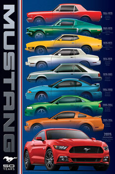 Plakat Ford Mustang 50 Years-9 types