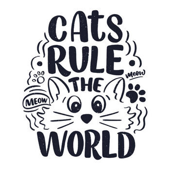 Plakat Funny lettering quote about cats for