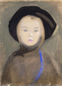 Plakat Girl with Blue Ribbon, 1909