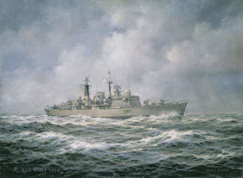 Plakat H.M.S. Exeter at Sea, 1990