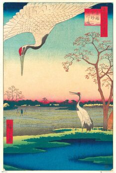 Plakat Hiroshige - Kanasugi at Mikawashima