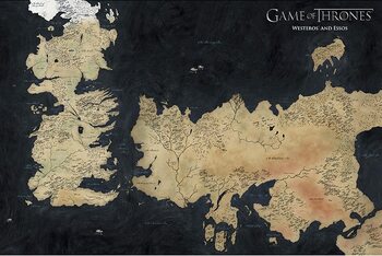 Plakat Hra o Trůny - Westeros Map